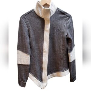Puma Gray Asymmetrical Herringbone Zip-Up Jacket